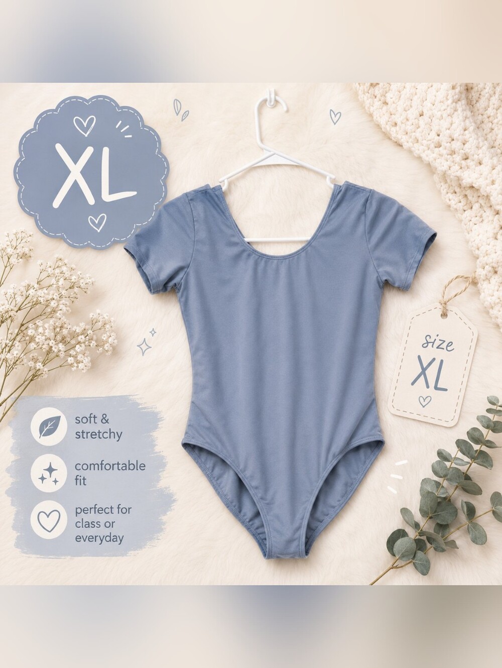 Kids Leotard Dusty Blue XL